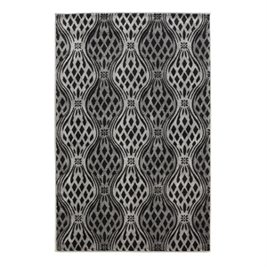 Linon Miso Mylon Machine Made Polypropylene 8'x10'4&quot Rug in Black