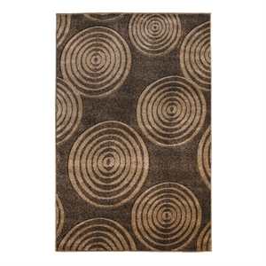 Linon Miso Felix Machine Made Polypropylene 5'x7'6&quot Rug in Brown