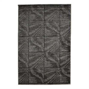 Linon Miso Marcel Machine Made Polypropylene 5'x7'6&quot Rug in Black