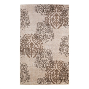 Linon Miso Lana Machine Made Polypropylene 5'x7'6&quot Area Rug in Ivory