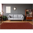 Linon Trio Floral Hand Tufted Polyester 8'x10' Rug in Cinnamon Red