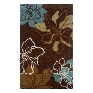 Linon Trio Space Dyed Hand Tufted Polyester 5'x7' Rug in Brown