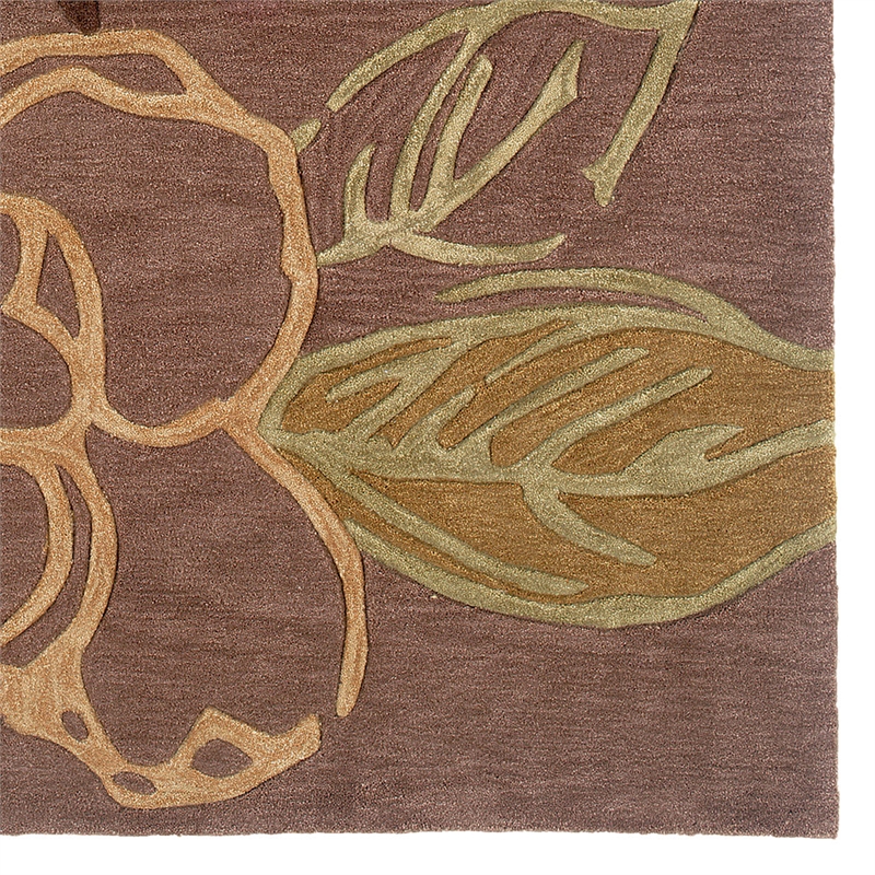 Linon Trio Space Dyed Hand Tufted Polyester 5'x7' Rug in Purple