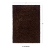 Linon Confetti Shag Hand Tufted Polyester 8'x10' Rug in Brown