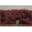 Linon 3A Flokati Hand Woven Wool 9'x12' Rug in Burgundy Red