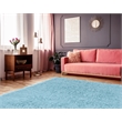 Linon New Flokati Hand Woven Wool 8'x10' Rug in Pastel Blue