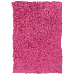 Linon New Flokati 1400grams Hand Woven Wool 5'x8' Rug in Pink