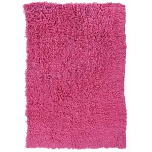 Linon New Flokati 1400grams Hand Woven Wool 8'x10' Rug in Pink