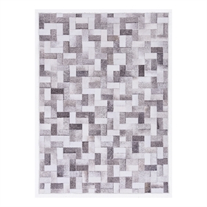 Linon Laredo Burke Woven Polyester 5'x7' Rug in Gray