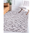 Linon Laredo Brim Woven Polyester 5'x7' Rug in Gray