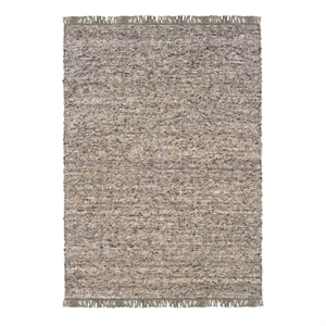 Linon Knotty Loop Hand Woven Wool 7'10&quotx10'4&quot Rug in Dark and Natural