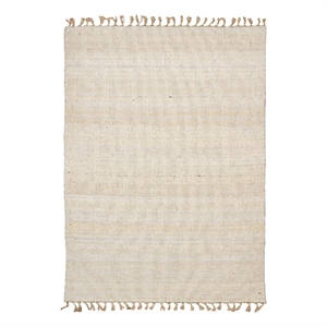 Linon Knotty Loop Hand Woven Wool 1'10&quotx2'10&quot Rug in Natural and Ivory