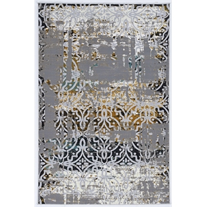 Linon Penchant Brockton Power Loomed Polyester 8'x10'6&quot Rug in Gray