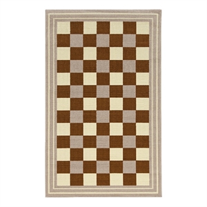 Linon Calibri Gingham Machine Made Polypropylene 6'5&quotx9'3&quot Rug in Beige