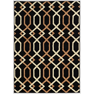 Linon Calibri Dana Machine Made Polypropylene 6'5&quotx9'3&quot Rug in Black
