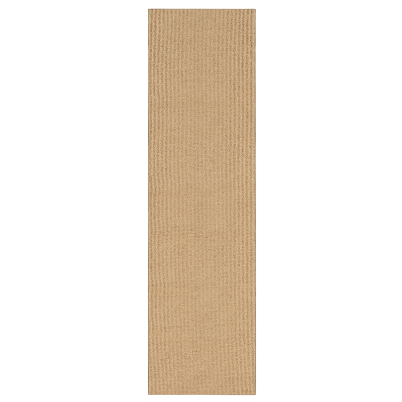 Linon Rushton Hand Tufted Wool 2'x8' Rug in Sisal Brown
