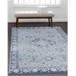 Linon Eclipse Clamber Woven Polyester 5'x7' Rug in Blue