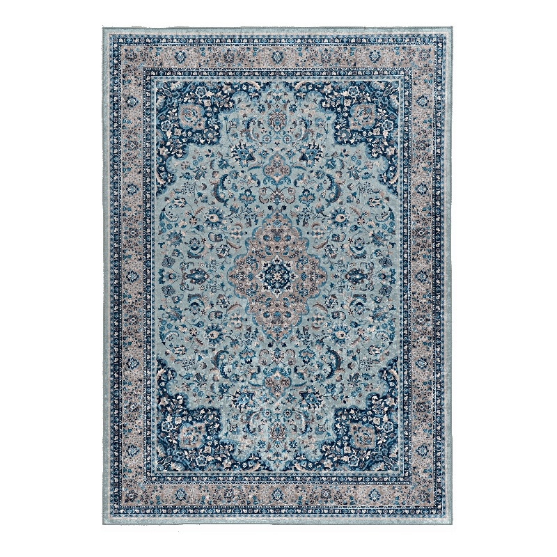 Linon Eclipse Macon Woven Polyester 5'x 7' Rug in Blue