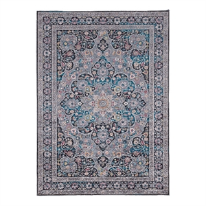 Linon Eclipse Rania Woven Polyester 6'7&quotx 9'7&quot Rug in Gray