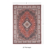 Linon Eclipse Sanlin Woven Polyester 5'x7' Rug in Red