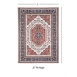 Linon Eclipse Bayer Woven Polyester 5'x 7' Rug in Red