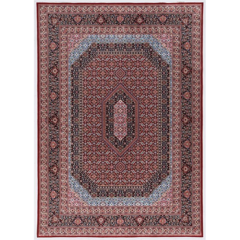 Linon Eclipse Milton Woven Polyester 5'x 7' Rug in Red