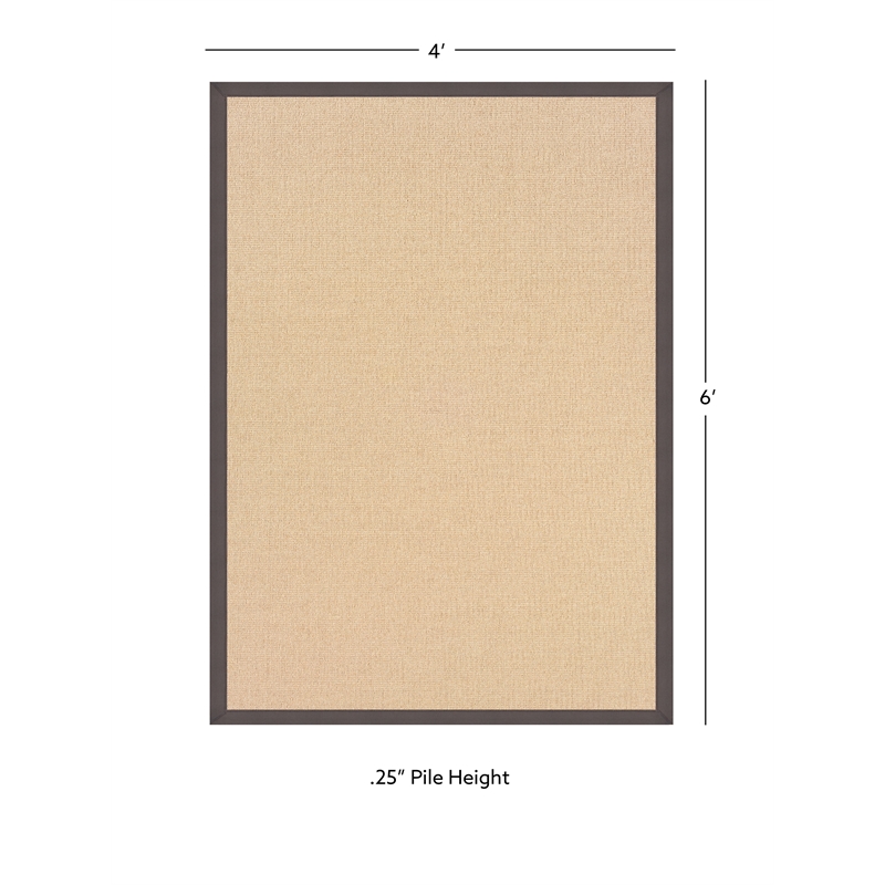 Linon Empire Machine Tufted Wool 4'x6' Rug in Natural and Slate