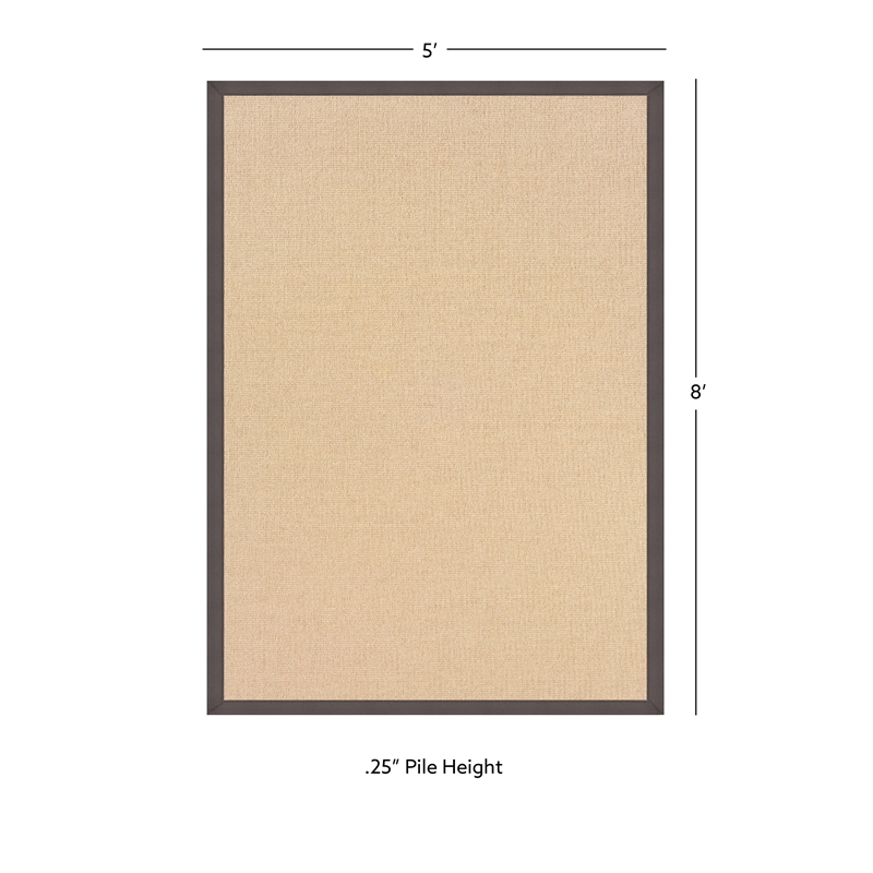 Linon Empire Machine Tufted Wool 5'x8' Rug in Natural and Slate