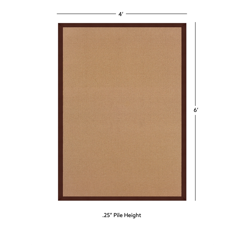 Linon Empire Machine Tufted Wool 4'x6' Rug in Cork Brown and Brown
