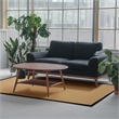 Linon Empire Machine Tufted Wool 4'x6' Rug in Sisal and Black Leather