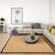 Linon Empire Machine Tufted Wool 8'x11' Rug in Sisal and Black Leather