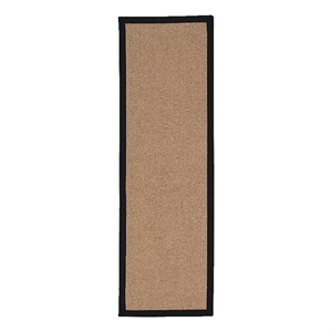 Linon Empire Machine Tufted Wool 2'6&quotx12' Rug in Cork Brown and Black