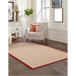 Linon Empire Machine Tufted Wool 5'x8' Rug in Natural and Red