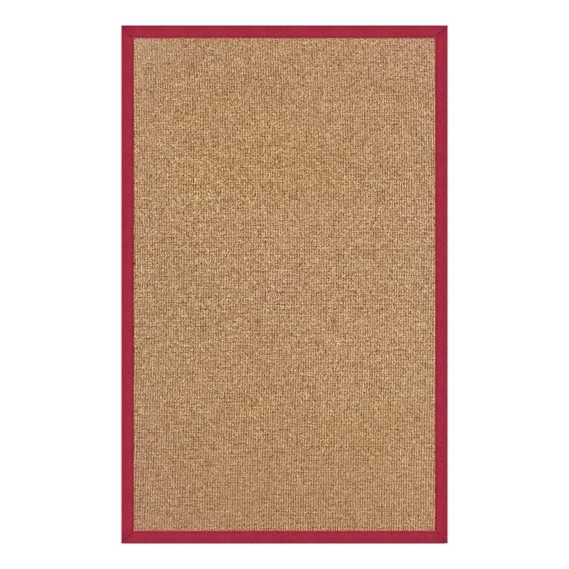 Linon Empire Machine Tufted Wool 8'x11' Rug in Cork Brown and Red