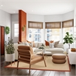 Linon Empire Machine Tufted Wool 8'x11' Rug in Natural and Burnt Orange