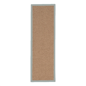 Linon Empire Machine Tufted Wool 2'6&quotx12' Rug in Cork Brown and Ice Blue