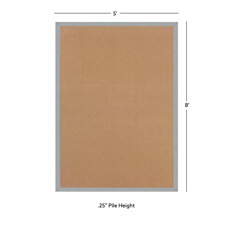 Linon Empire Machine Tufted Wool 5'x8' Rug in Cork Brown and Ice Blue