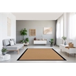 Linon Empire Machine Tufted Wool 8'x11' Rug in Cork Brown and Black Leather