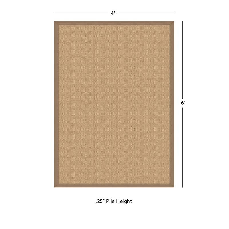 Linon Empire Machine Tufted Wool 4'x6' Rug in Sisal and Beige