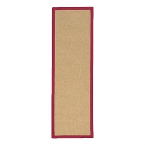 Linon Empire Machine Tufted Wool 2'6&quotx12' Rug in Sisal and Red