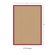 Linon Empire Machine Tufted Wool 5'x8' Rug in Sisal and Red