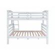 Linon Levi Solid Pine Wood Twin over Full Bunk Bed in Sleek White Finish