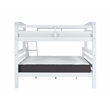 Linon Levi Solid Pine Wood Twin over Full Bunk Bed in Sleek White Finish