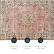 Linon Washable Blanche Polyester 2'x8' Rug in Pink