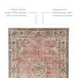 Linon Washable Blanche Polyester 2'x8' Rug in Pink