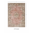Linon Washable Blanche Polyester 3'x5' Rug in Pink