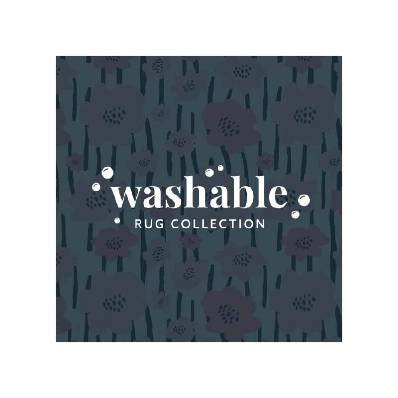Linon Washable Lauren Polyester 5'x7' Rug in Ivory