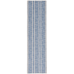 Linon Washable Walton Polyester 2'x8' Rug in Ivory