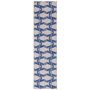 Linon Washable Shailley Polyester 2'x8' Rug in Ivory