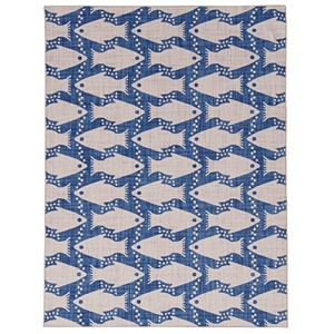 Linon Washable Shailley Polyester 5'x7' Rug in Ivory